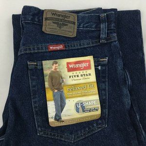 Wrangler Relaxed Fit Five Star Blue Jeans 32 x 30 NWT Premium Straight Leg